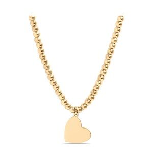 Necklace Bead Gold Bead 18” L, heart Waterproof Women’s Necklace Stainless Steel